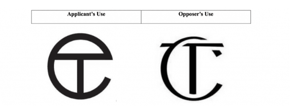 A comparison of Telfar's CT logo and Charlotte Tilbury's CT logo. Both logos show a T inside of a C.