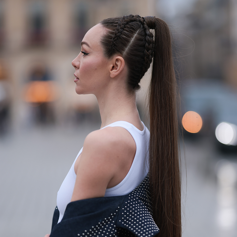 french braid ponytail